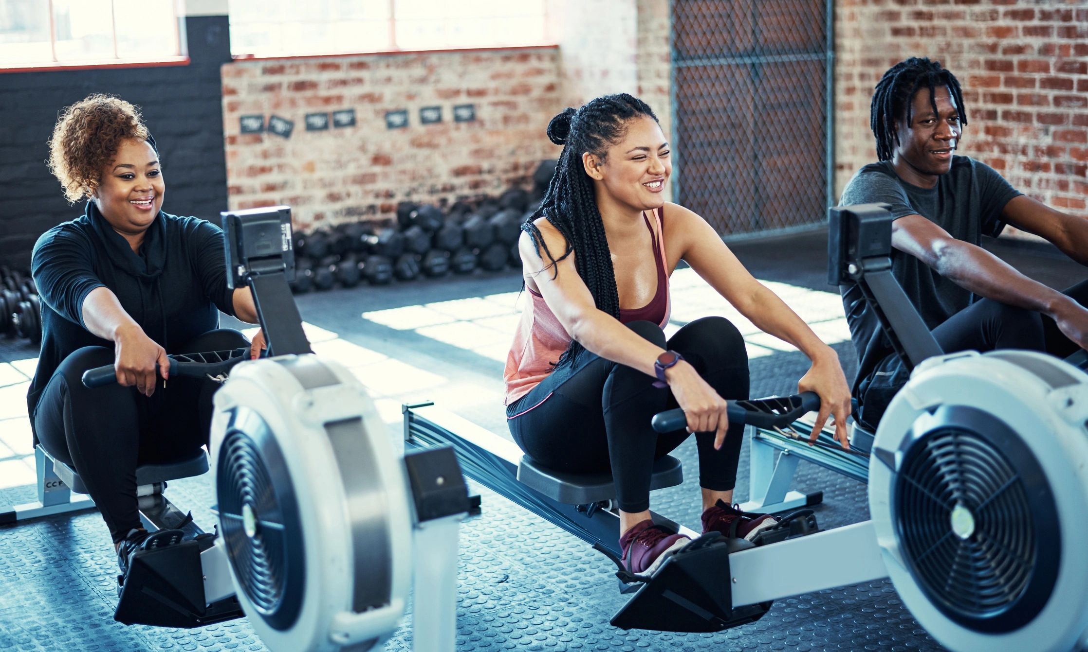 Women training together in a studio